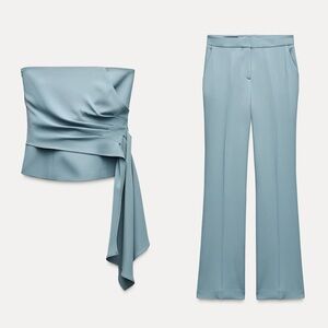 Zara 2pc Suit Set Strapless Top & Pants